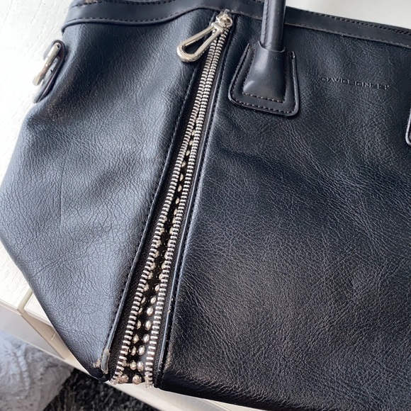 David Jones Black Leather Zipper Purse - Picture 7 of 7